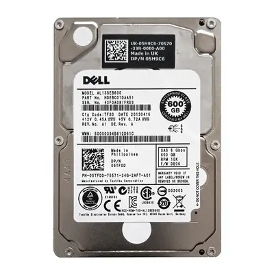 5H9C6 Dell 600GB 6Gb/s SAS 10000 2.5-Inch Hard Drive