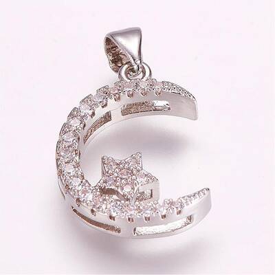 Brass Micro Pave Cubic Zirconia Pendants