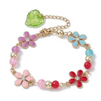 Zinc Alloy Flower Flower Link Chain Bracelets