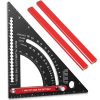 GORWARE Woodworking Triangle Ruler Aluminum Alloy Carpenter Framing Square Adjustable Square Protractor Precise Right Angle M...