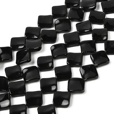 Natural Black Stone Beads Strands