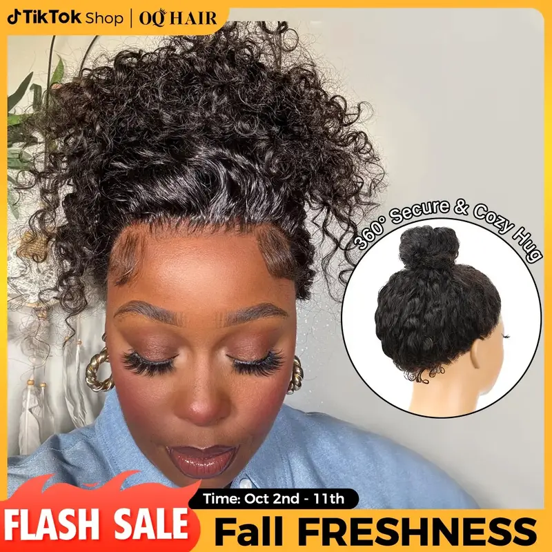 [NEW IN] OQ HAIR Water Wave 360 Lace Frontal Wear Go Glueless Wig Bleached Knots Pre-Cut Lace Invisi Drawstring Human Hair Wi...