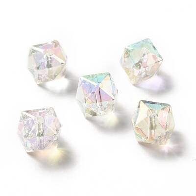 Two Tone UV Plating Rainbow Iridescent Acrylic Beads