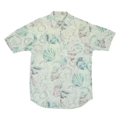 Mens Shirt Blue Crazy Pattern S