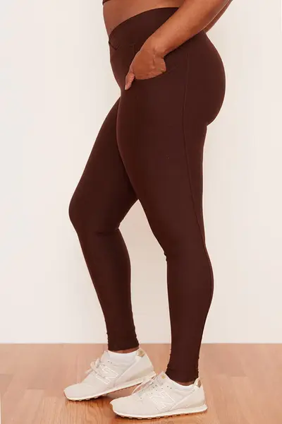 Chai Crossover Pocket Legging | Size: L | Color: Chai | Style: Crossover Waistband