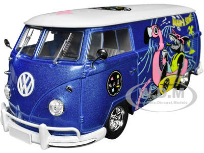 1960 Volkswagen Delivery Van Blue Metallic with White Top \