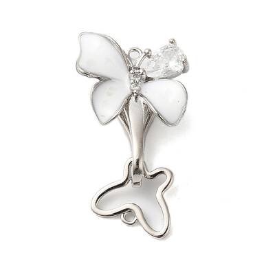 Brass Micro Pave Clear Cubic Zirconia Fold Over Clasps