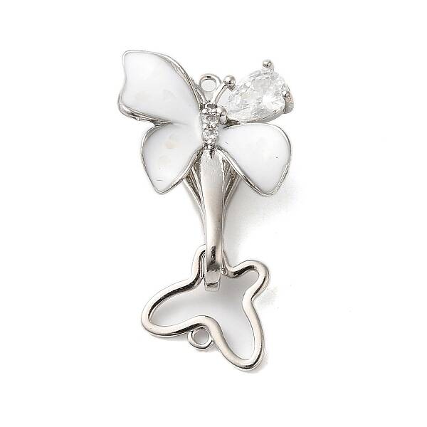 Brass Micro Pave Clear Cubic Zirconia Fold Over Clasps