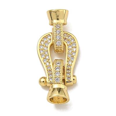Brass Micro Pave Cubic Zirconia Fold Over Clasps
