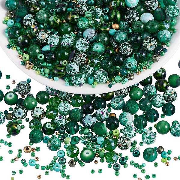 2 Bag Glass Round Beads Set