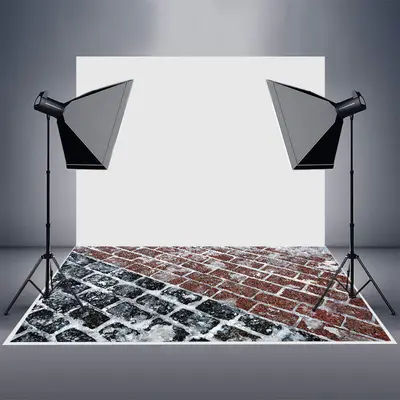 Retro Frozen Black Red Brick Winter Rubber Floor Mat - Aperturee