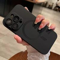 Solid Color Magnetic Phone Case,Anti-fall Phone Protect Case Compatible With iPhone 16 15 14 13 12 11Pro Max Plus Accessories...