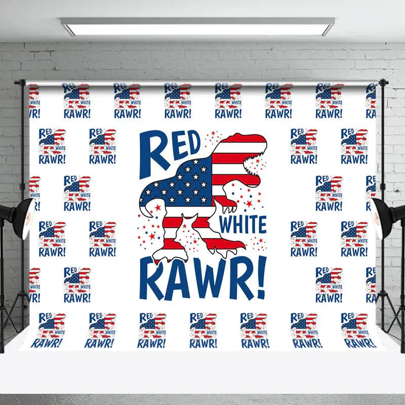 Usa Flag Red White Rawr Independence Day Backdrop - Aperturee