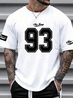 Men's Loose Letter & Figure Print Drop Shoulder Tee, Casual Stylish Streetwear Short Sleeve Round Neck T-shirt, Fashion Men's...