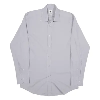 US POLO Plain Shirt Grey Long Sleeve Mens M