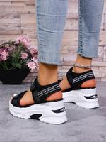 Women's Fashionable Plain Color Velcro Sandals, Casual Comfortable Platform Sandals for Daily Wear, Non-slip Sandals for Wome...