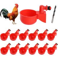 Chicken Water Cups, 12 count Automatic Chicken Water Feeder, Poultry Waterer Kit Suitable for Chicks, Duck, Goose, Turkey and...