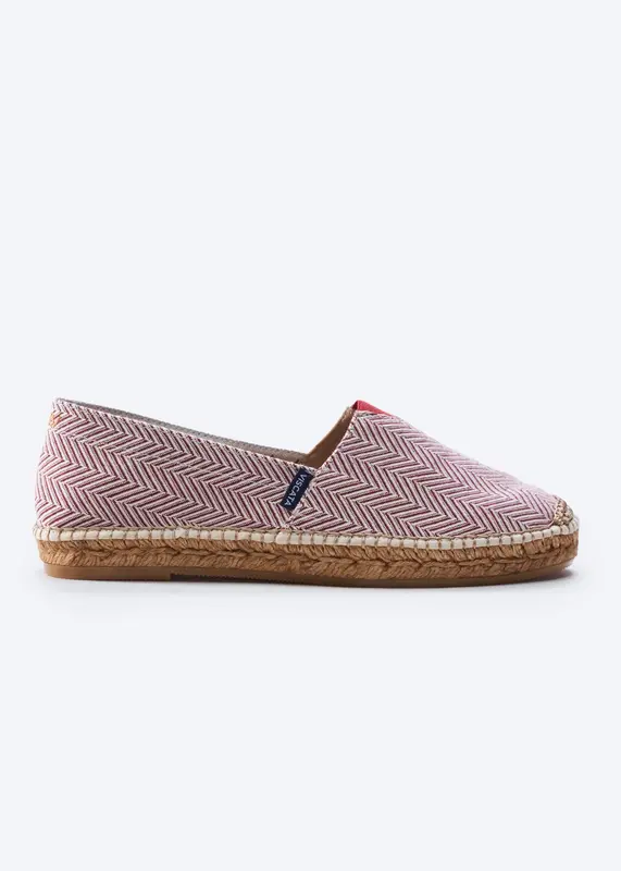 Barceloneta Herringbone Recycled PES Espadrille Flats | Color: Garnet | Size: 5