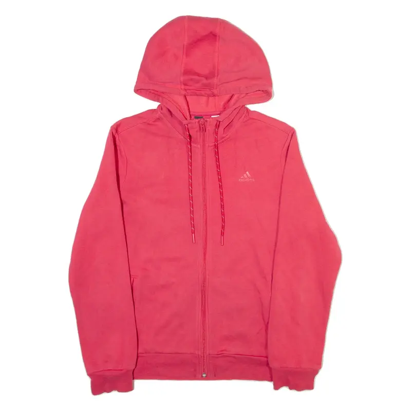 ADIDAS Womens Pink Hoodie Full Zip M
