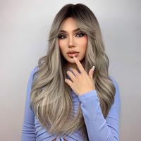 Heather-DWY Long Curly Ombre Blonde Glueless Synthetic Wig for Women 24 Inches