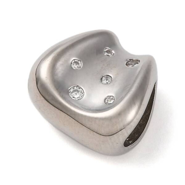 Nuggets Brass Micro Pave Clear Cubic Zirconia Beads