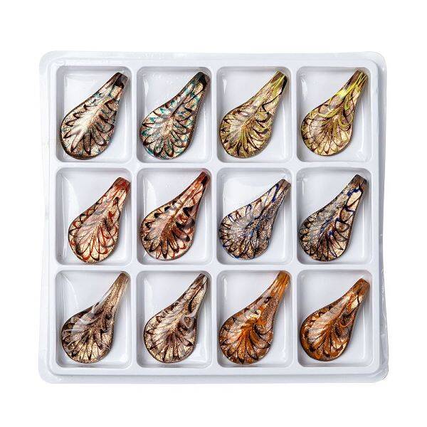 Handmade Gold Sand Lampwork Big Pendants
