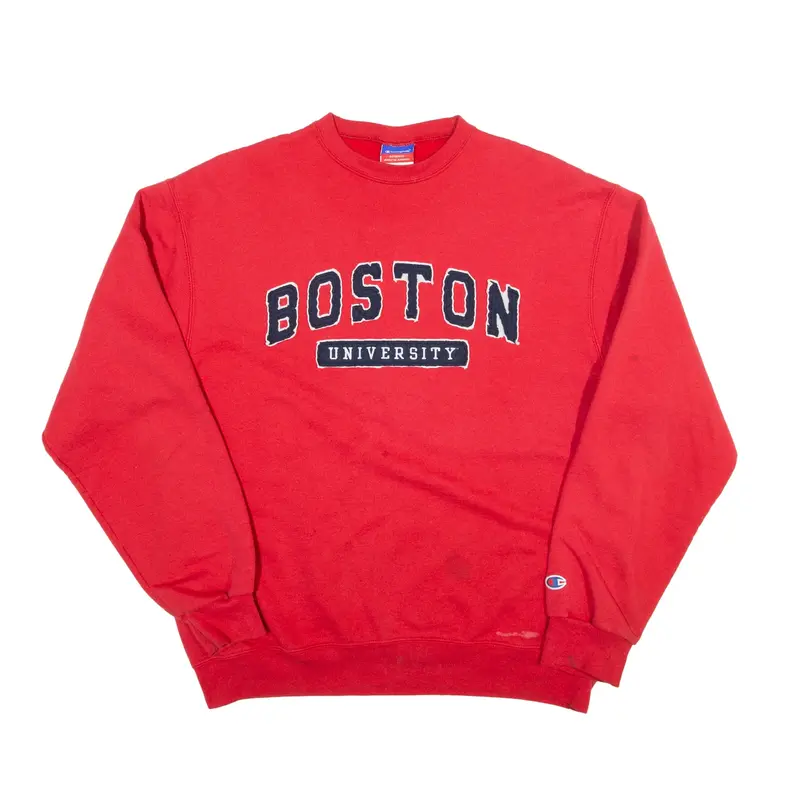 CHAMPION Boston University USA Sweatshirt Red Mens L