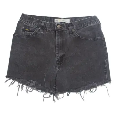 LEE Cut Off Womens Denim Shorts Black L W34