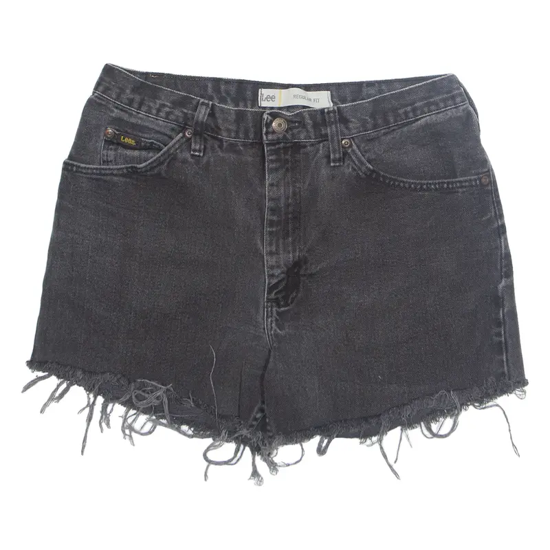 LEE Cut Off Womens Denim Shorts Black L W34