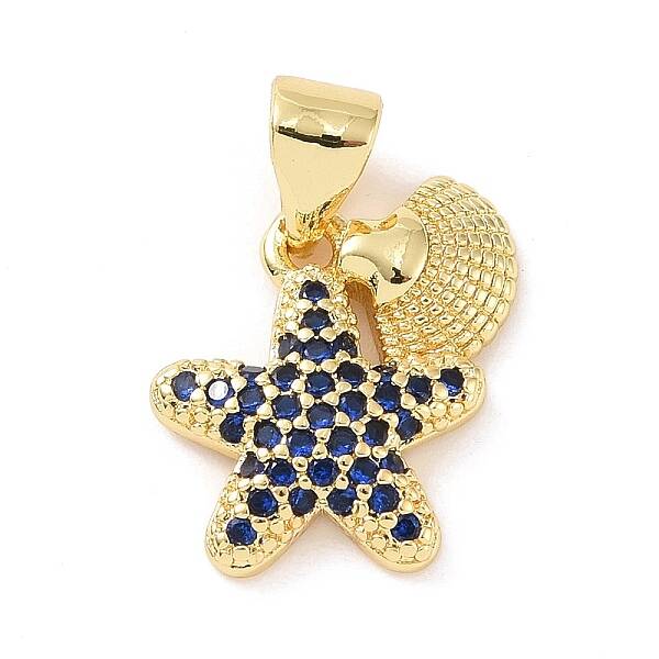 Brass Micro Pave Cubic Zirconia Charms