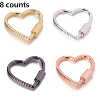 Heart Shaped Climbing Buckle Clip, 8 Counts Multi-functional Climbing Buckle Clip, Carabiner for Leash, Climbing Buckle Hook ...