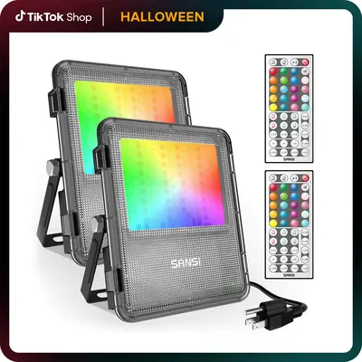 SANSI Halloween RGBW LED Outdoor Flood Lights 80W/120W/160W, Energy Efficient, Ideal for Pool Parties, Stage, & Landscape, IP...