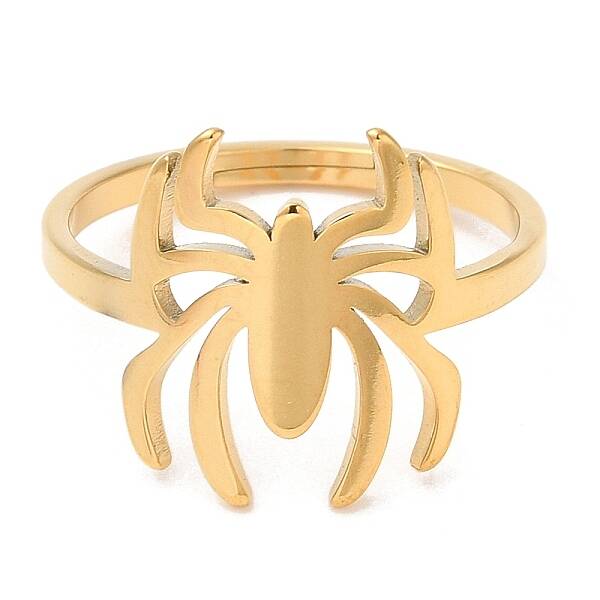 Ion Plating(IP) 304 Stainless Steel Spider Adjustable Ring for Women