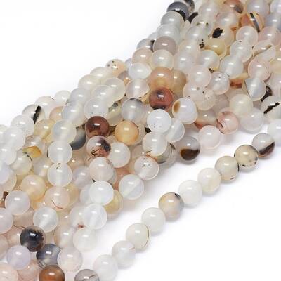 Natural Dendritic Agate Beads Strands