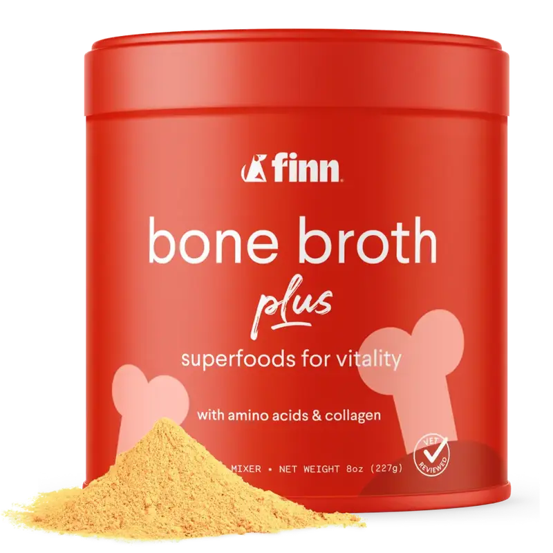 FINN Bone Broth Plus Superfood Meal Topper for Dogs – Joint & Mobility Support Packed with Collagen & Amino Acids – Only ...