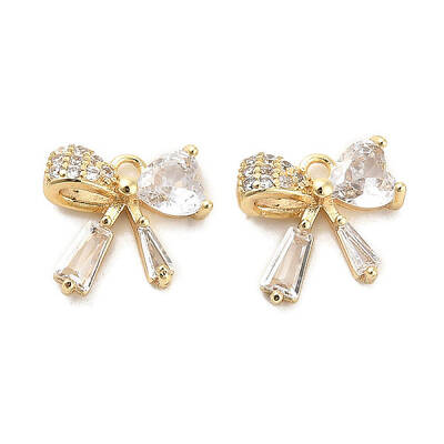 Brass Micro Pave Clear Cubic Zirconia Pendants
