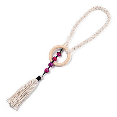 Handmade Macrame Wood Curtain Tiebacks