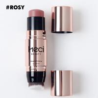 2 in 1 Blusher with Brush, 1 Count Long Lasting Flawless Glow Blush Stick, Multipurpose Glam Lightweight Smooth Blush Stic...