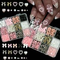 Nail Art Decoration Kit, 1 Box Mixed Shaped Nail Art Decoration with Pen & Tweezer, DIY Nail Art Accessories for Women & Girl...