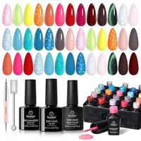 #BeetlesPrideMonth 20Colors Gel Nail Polish Set Summer Gel Polish Pink Blue Green Yellow Pearl Color Gel with Base Glossy & M...