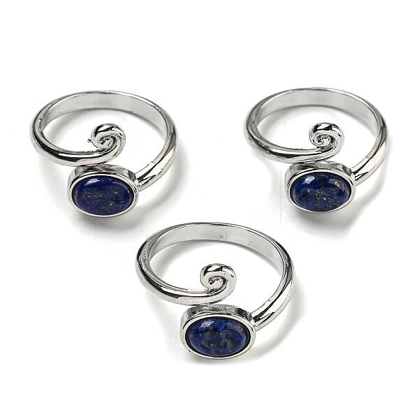 Natural Lapis Lazuli Adjustable Rings