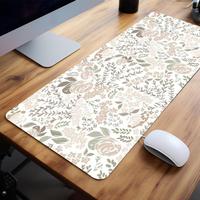 Vintage Floral Pattern Design Mouse Pad, 1 Count Rectangle Gaming Mouse Pad, Office Desk Accessories, Non-Slip Rubber Base St...