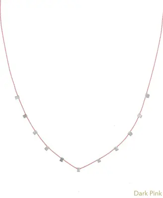 Hilo Necklace | Metal Color: Silver | Color: Dark Pink