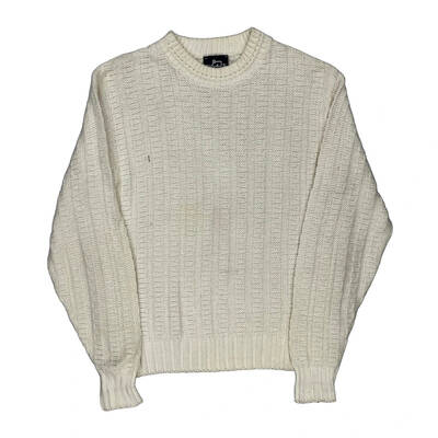 Made In Usa Woolrich Jumper - Medium Cream Cotton