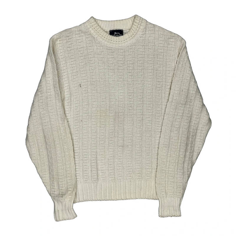 Made In Usa Woolrich Jumper - Medium Cream Cotton
