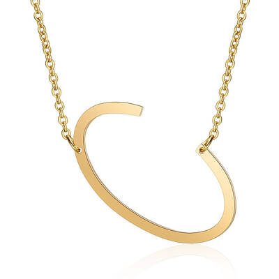 201 Stainless Steel Initial Pendants Necklaces