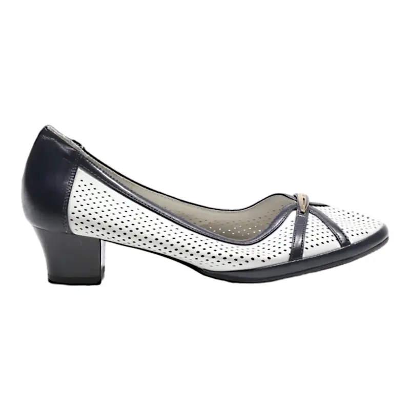 MAT STAR Heeled Ballet Shoes White Leather Womens UK 6