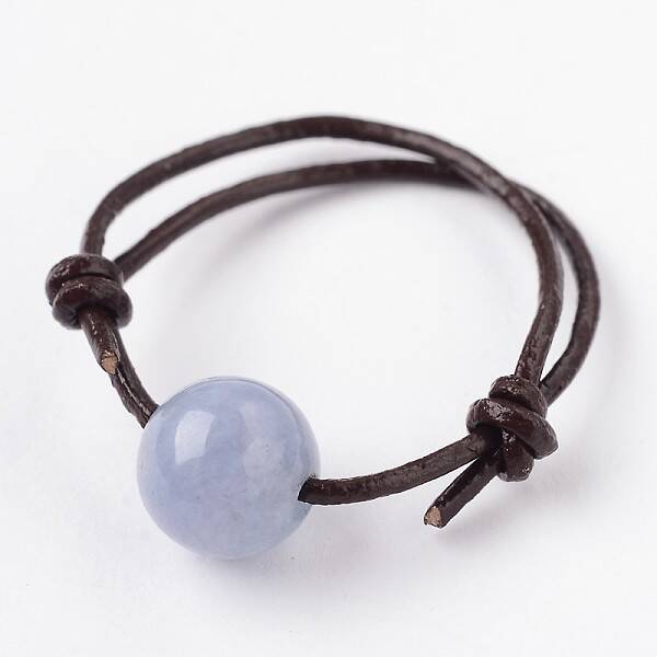 Adjustable Natural Aquamarine Finger Rings