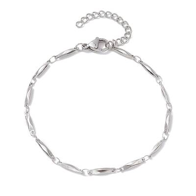 Non-Tarnish 304 Stainless Steel Rectangle Link Chain Bracelets for Women Men