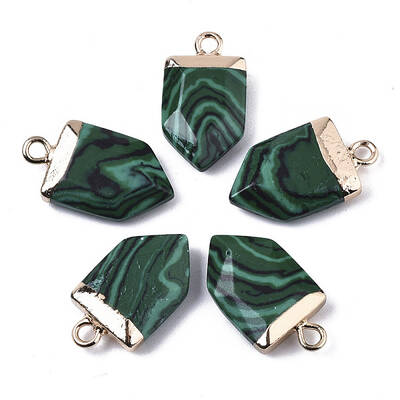 Synthetic Malachite Pointed Pendants